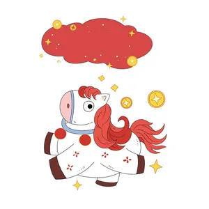 Ngựa Linh Vật Tết Nguyên Đán Dễ Thương - Hình Minh Họa EPS Vector