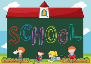 Background bé tới trường học tập edu file vector mẫu CR262