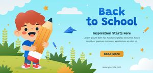 Banner bé học tập edu file vector mẫu CR289