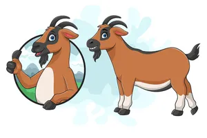 Bộ sưu tập biểu cảm của chú dê file vector mẫu KS529