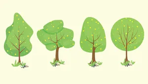 Bộ sưu tập cây xanh file vector mẫu KK31