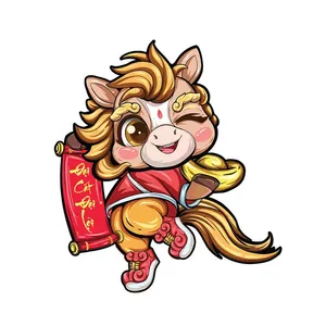 Linh Vật Ngựa Tết Bính Ngọ 2026 – Hình Minh Họa Vector Dễ Thương