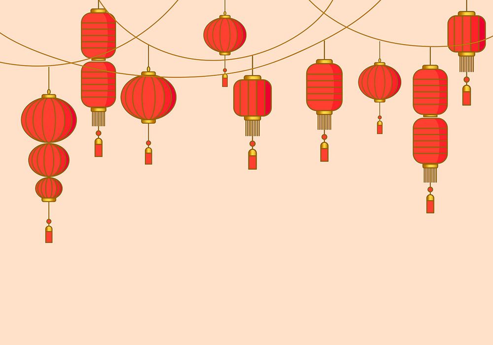 Hình ảnh dây đèn lồng trang trí dịp tết file vector mẫu CR488