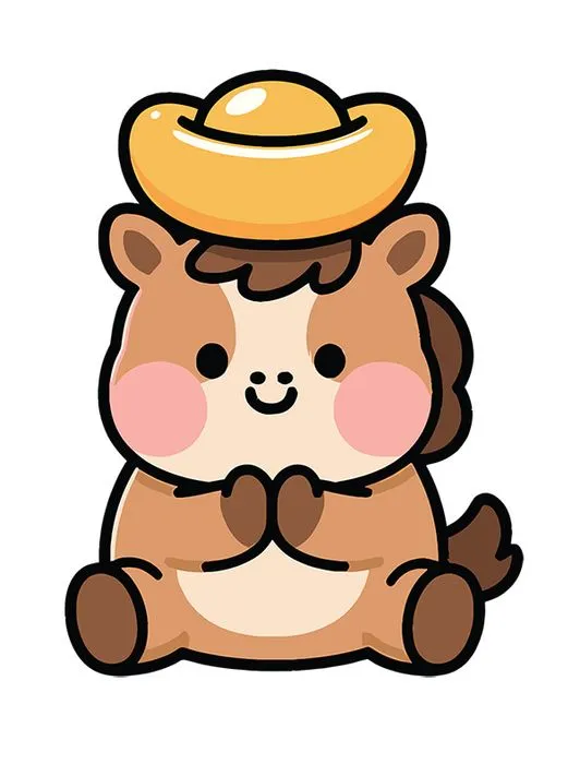 Linh Vật Ngựa Tết Bính Ngọ 2026 - Hình Minh Họa Dễ Thương (EPS)