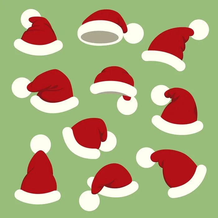Bộ sưu tập mũ ông già noel file vector mẫu CR1800