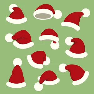 Bộ sưu tập mũ ông già noel file vector mẫu CR1800