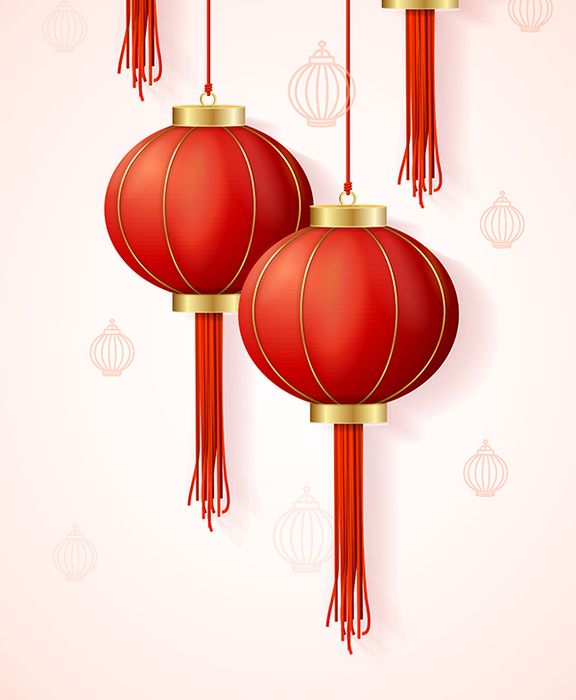 Đèn lồng màu đỏ trang trí trong ngày lễ tết file vector mẫu CR301