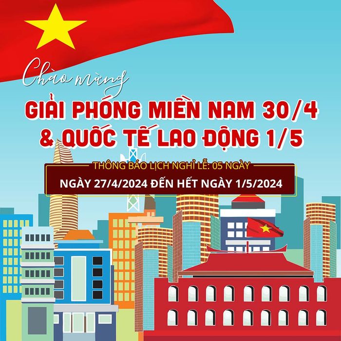 Poster chào mừng ngày lễ 30/4-1/5 file PSD mẫu CR1412