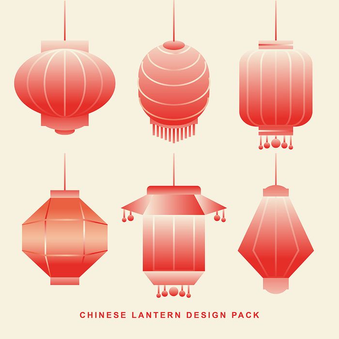Bộ sưu tập đèn lồng trang trí ngày tết nhiều hình dạng file vector mẫu CR479