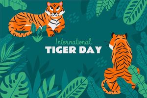 Banner chú hổ trong rừng file vector mẫu CR1530