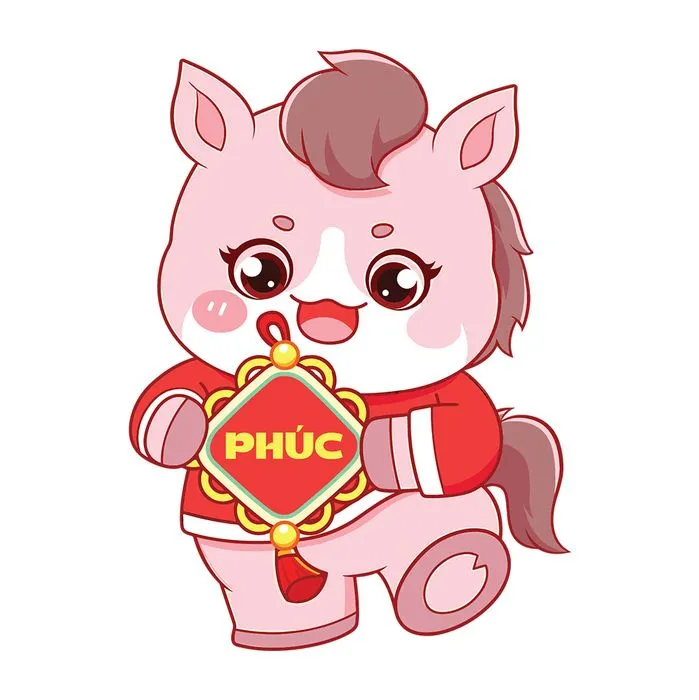 Linh Vật Ngựa Tết Dễ Thương - Minh Họa Vector EPS Độc Đáo