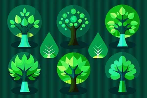 Bộ sưu tập cây xanh file vector mẫu KK19