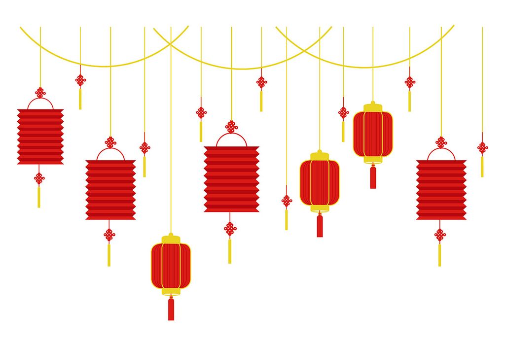 Hình ảnh dây đèn lồng trang trí dịp tết cổ truyền file vector mẫu CR422