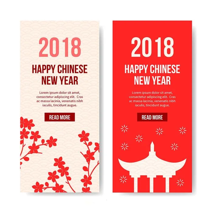 Poster Chúc Mừng Năm Mới 2018 Phong Cách Tết Nguyên Đán file vector