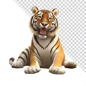 Hình ảnh chú hổ đang nằm file PNG mẫu CR1064