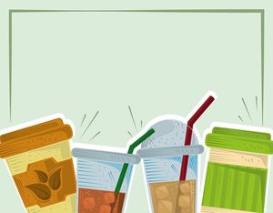 Hình ảnh trà sữa file vector mẫu CR712
