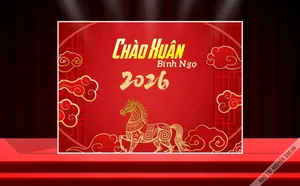 Backdrop Chào Xuân Bính Ngọ 2026 – Thiết Kế Tết Độc Đáo