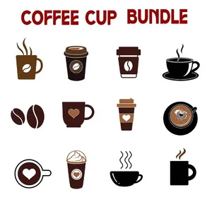 Hình ảnh cốc cafe file vector mẫu KS826