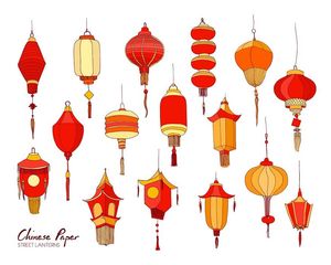 Bộ sưu tập đèn lồng nhiều hình dáng trang trí ngày tết file vector mẫu CR505