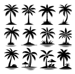 Bộ sưu tập cây dừa file vector mẫu KS642