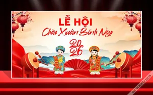 Backdrop Tết 2026 - Lễ Hội Chào Xuân Bính Ngọ (File CDR)