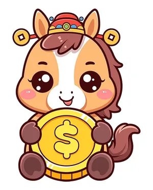 Linh Vật Ngựa Tết Dễ Thương Cầm Đồng Tiền Vàng - File EPS Đa Năng