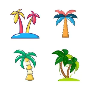 Bộ sưu tập cây dừa file vector mẫu KS597