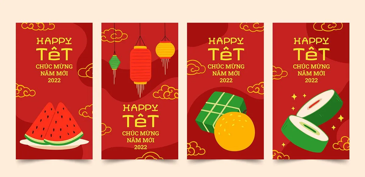 Bộ Poster Tết Nguyên Đán 2022 Đậm Nét Truyền Thống Việt Nam