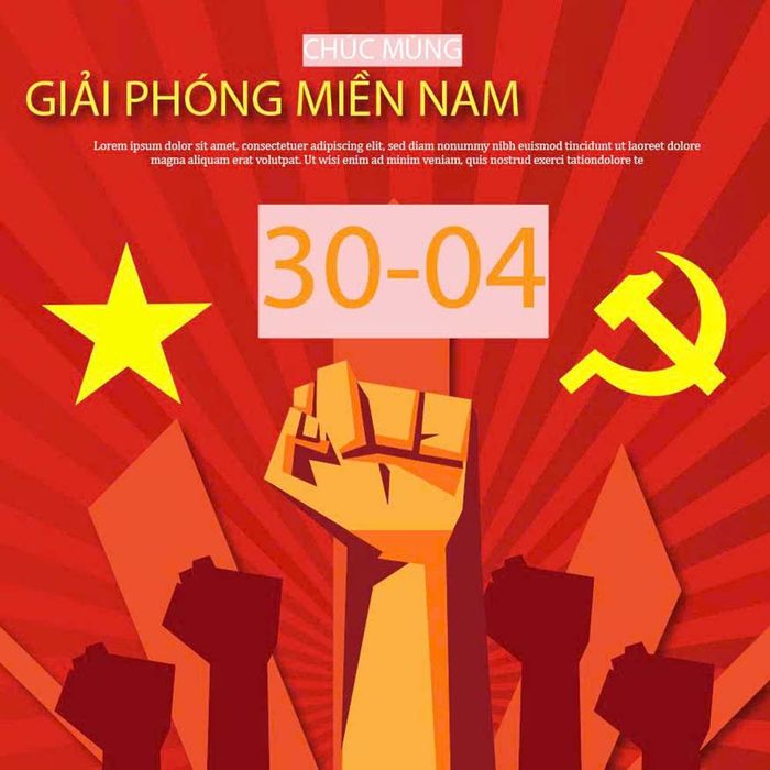 Poster chào mừng ngày giải phóng miền nam nền màu đỏ file vector mẫu CR1392