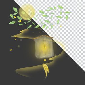 Hình ảnh đèn lồng trong đêm file PNG mẫu CR545