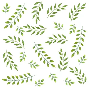 Cành Lá Xanh Minh Họa Vẽ Tay - File Vector EPS Đa Năng