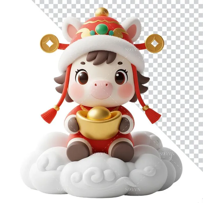 Linh Vật Con Ngựa Tết Nguyên Đán Dễ Thương - Hình Minh Họa PNG