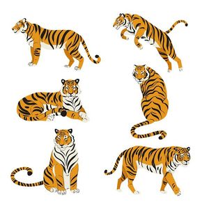 Bộ sưu tập hành động chú hổ file vector mẫu CR1434