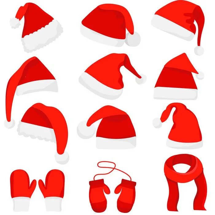 Bộ sưu tập chiếc mũ ông già noel file vector mẫu CR1836