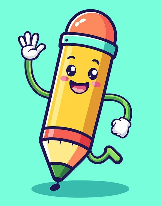 Hình ảnh hành động của cây bút chì file vector mẫu HH24