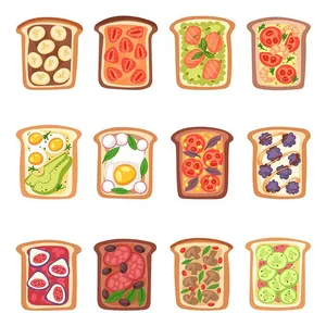 Bộ Sưu Tập Bánh Mì Nướng Minh Họa Đa Dạng - Vector EPS