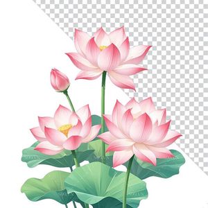 Hình ảnh hoa sen màu hồng file PNG mẫu CR1643
