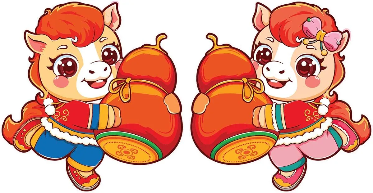 Linh Vật Ngựa Tết Nguyên Đán Dễ Thương - File EPS Vector