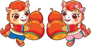 Linh Vật Ngựa Tết Nguyên Đán Dễ Thương - File EPS Vector