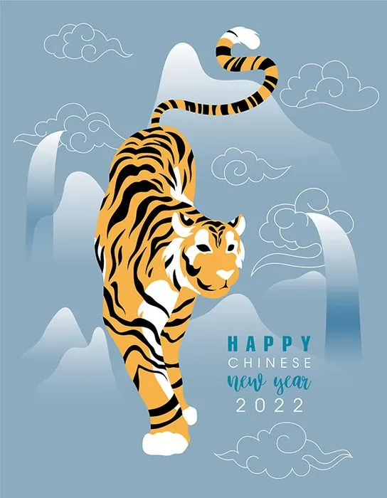 Poster chú hổ dũng mãnh flie vector mẫu KS14
