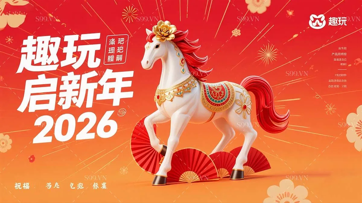 Banner Tết 2026: Năm Ngựa May Mắn - Thiết Kế Đồ Họa JPG Chất Lượng Cao