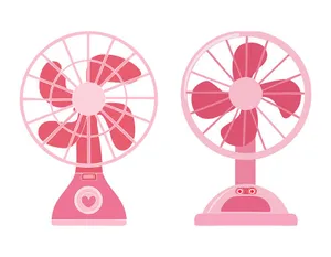 Hình ảnh cái quạt màu hồng file vector mẫu OC22