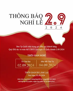 Poster thông báo lịch nghỉ lễ ngày quốc khánh 2-9 file PSD mẫu KT35