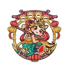 Linh Vật Ngựa Tết Nguyên Đán Dễ Thương - Minh Họa Vector EPS