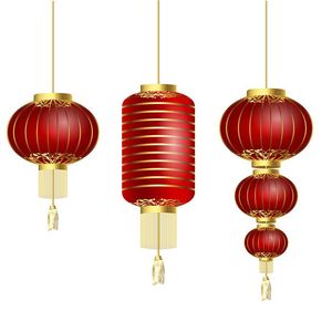Hình ảnh đèn lồng màu đỏ trang trí lễ hội tết file vector mẫu CR314