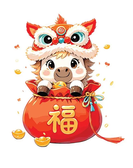 Linh Vật Ngựa Tết Nguyên Đán Dễ Thương - Minh Họa Vector EPS