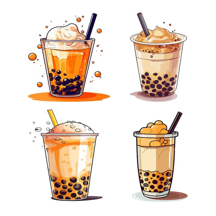 Hình ảnh trà sữa chân trâu đường đen file vector mẫu CR690