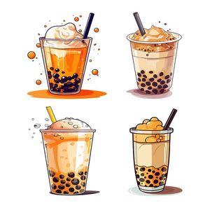 Hình ảnh trà sữa chân trâu đường đen file vector mẫu CR690