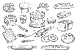 Bộ Sưu Tập Bánh Mì và Đồ Nướng Hoạt Hình - File Vector EPS