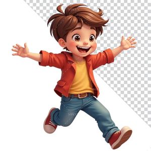 Hình ảnh cậu học sinh 3D file PNG mẫu CR870